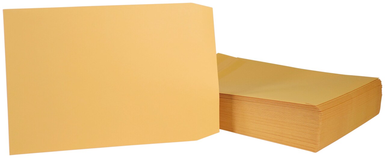School Smart Grip Seal Envelopes, 10 x 13 Inches, Kraft, Pack of 100